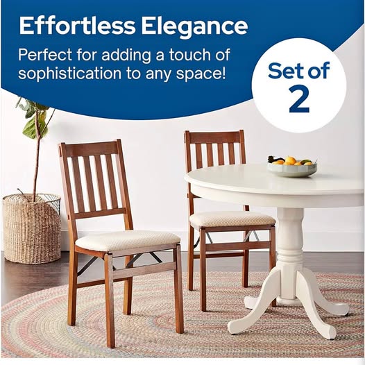 MOVING SALE | Premium Wooden Folding Dining Chairs (Set of 2)